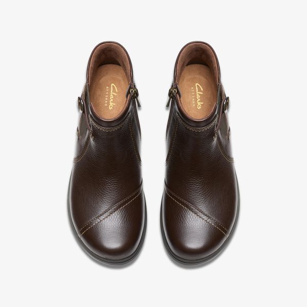 Womens Certina Joy Dark Brown Leather Ankle Boots - Image 6