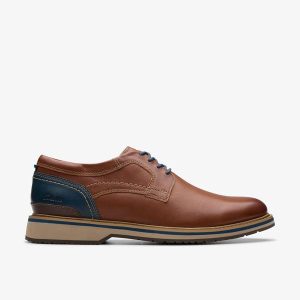 Men's Monahan Plain Tan Leather Oxford Shoes| Clarks