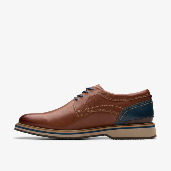 Men's Monahan Plain Tan Leather Oxford Shoes| Clarks - Image 2