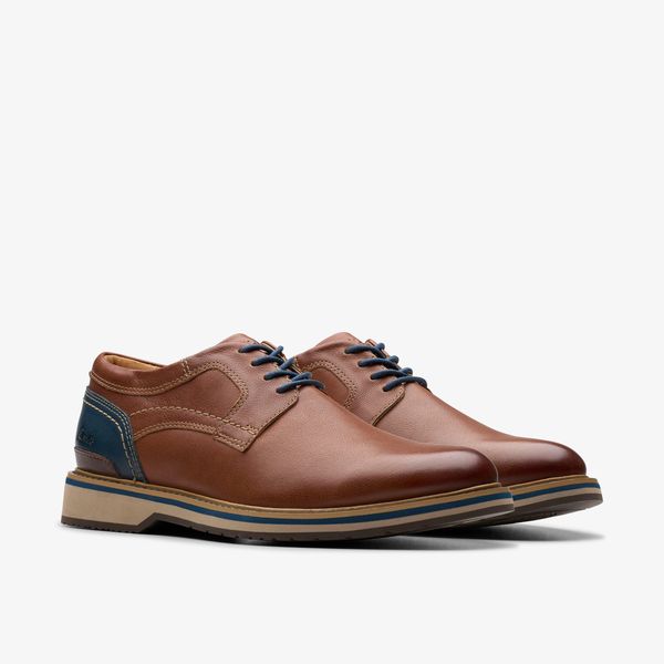 Men's Monahan Plain Tan Leather Oxford Shoes| Clarks - Image 4