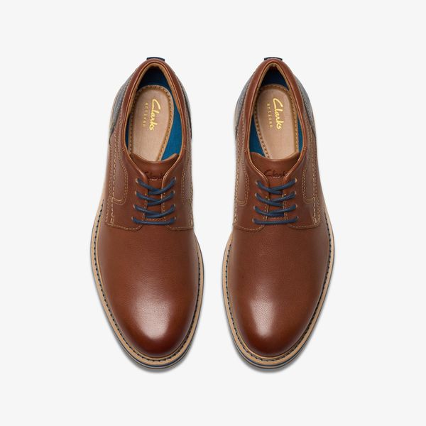 Men's Monahan Plain Tan Leather Oxford Shoes| Clarks - Image 6