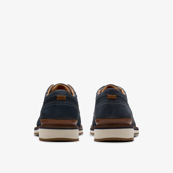 Men's Monahan Plain Navy Nubuck Oxford Shoes| Clarks - Image 5