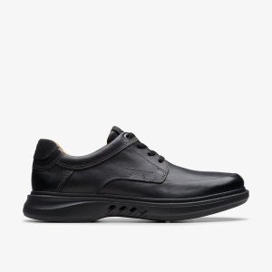 Mens Un Briley Lace Black Leather Oxford Shoes| Clarks