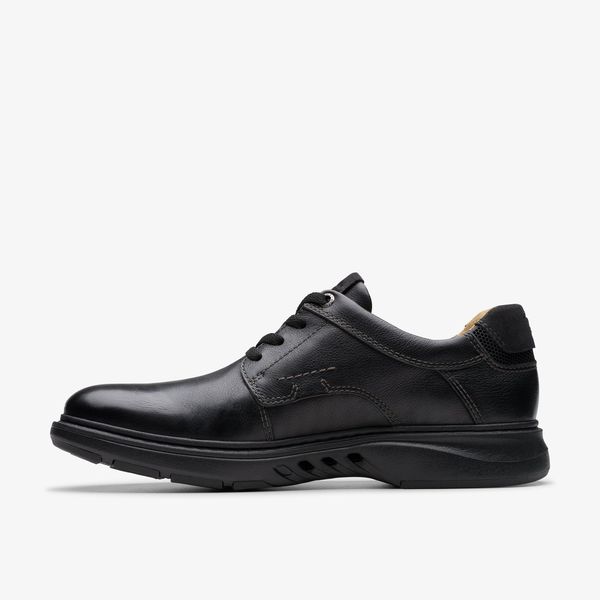 Mens Un Briley Pace Black Leather Oxford Shoes| Clarks - Image 2