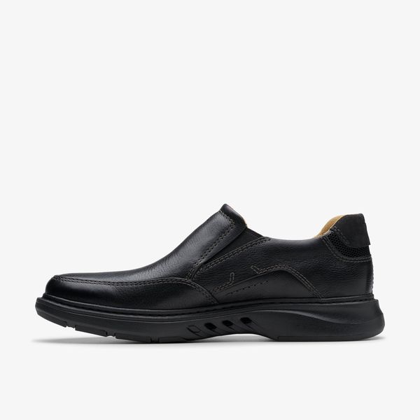 Mens Un Briley Step Black Leather Loafer| Clarks - Image 2