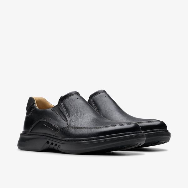 Mens Un Briley Step Black Leather Loafer| Clarks - Image 4