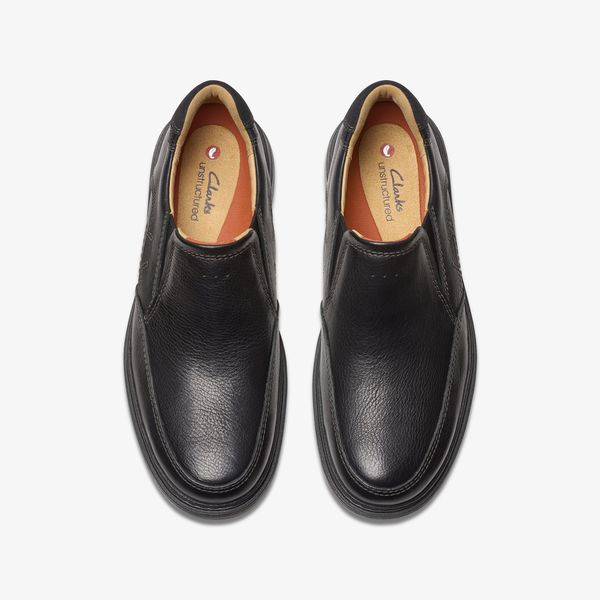 Mens Un Briley Step Black Leather Loafer| Clarks - Image 6