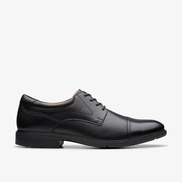 Men's Eldredge Cap Black Leather Oxford Shoes| Clarks