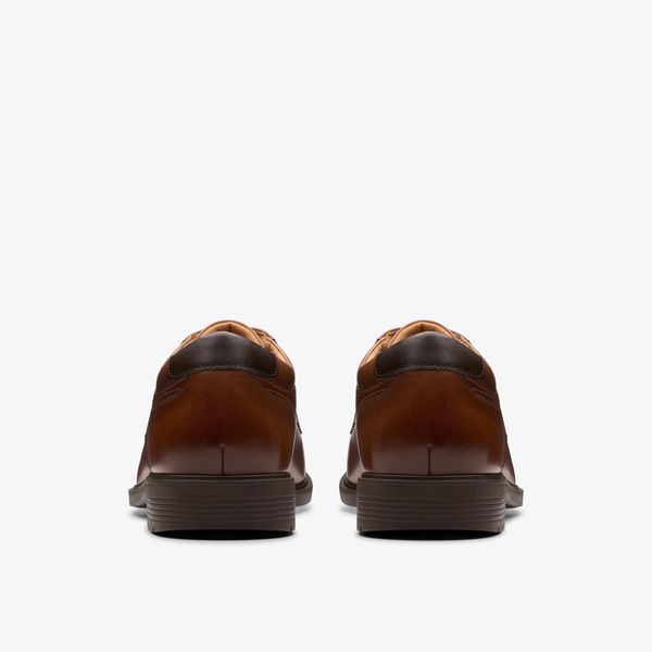 Men's Eldredge Cap Dark Tan Leather Oxford Shoes| Clarks - Image 5
