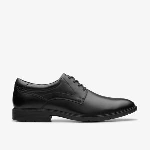 Men's Eldredge Plain Black Leather Oxford Shoes| Clarks