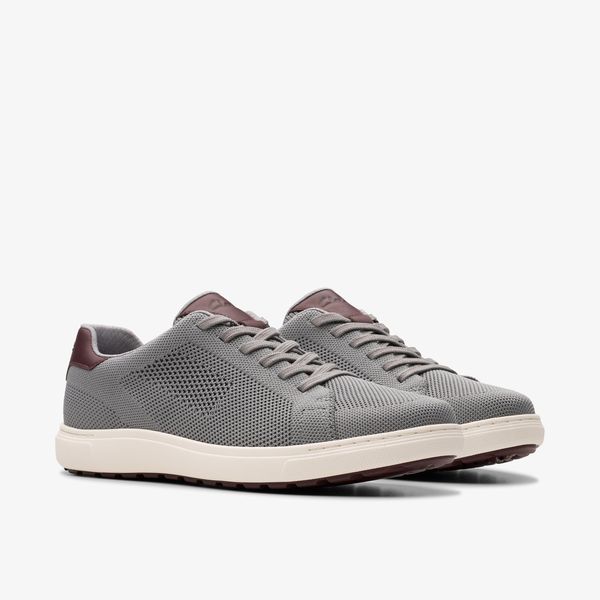Men's Mapstone Lace Grey Knit Sneakers - Image 4