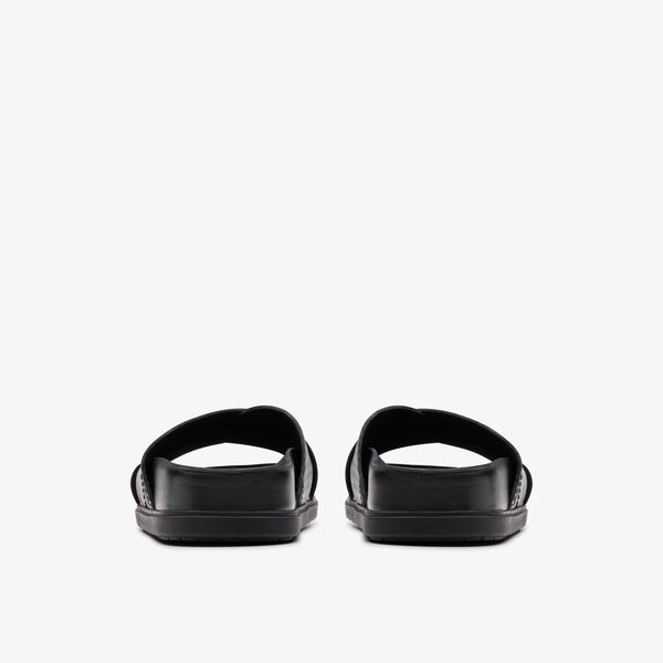 Mens Torford Cross Black Leather Flat Sandals - Image 5