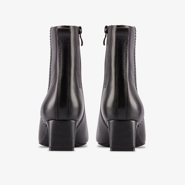 Womens Edina Up Black Leather Ankle Boots - Image 5