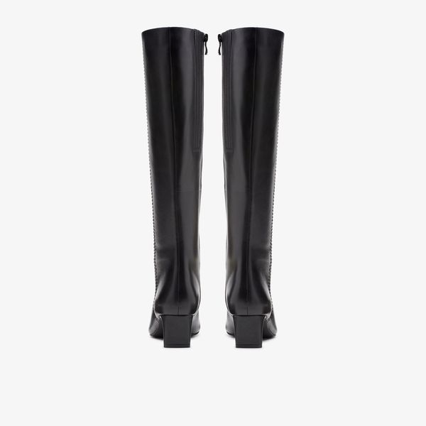 Womens Edina Tall Black Leather Knee High Boots - Image 5