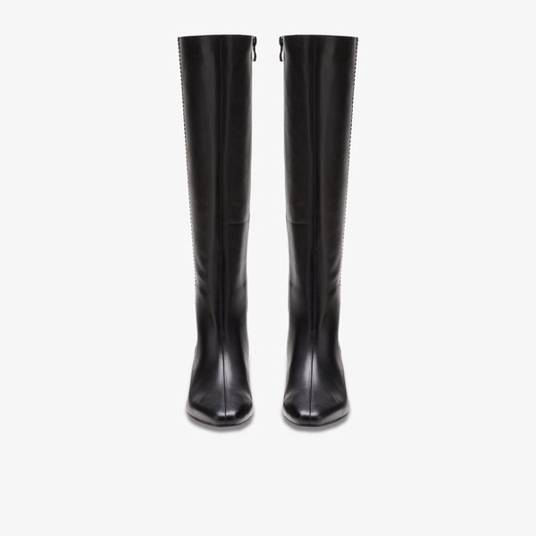 Womens Edina Tall Black Leather Knee High Boots - Image 6
