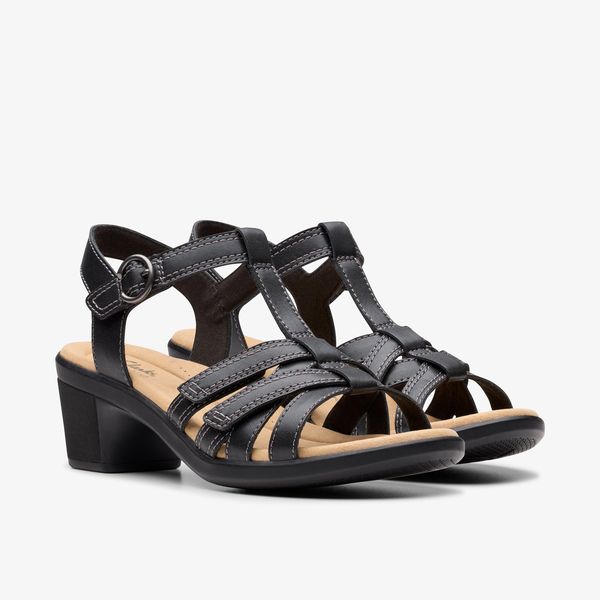 Women's Emily 2 Rose Black Leather Heeled Sandals - Image 4