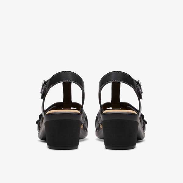 Women's Emily 2 Rose Black Leather Heeled Sandals - Image 5