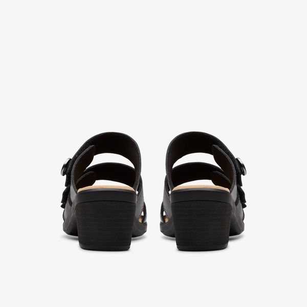 Women's Emily 2 Adella Black Leather Heeled Sandals - Image 5