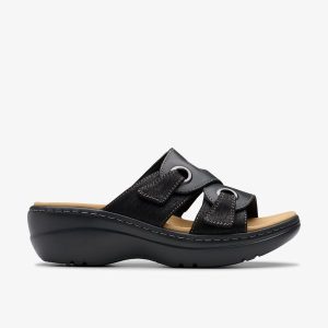 Womens Merliah2 Cove Black Leather Wedges