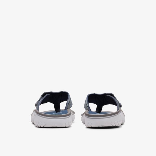 Mens Wesley Sun Navy Leather Flip Flop - Image 5