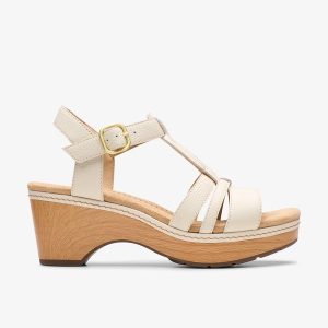 Women's Seannah Madi Cream Leather Wedges