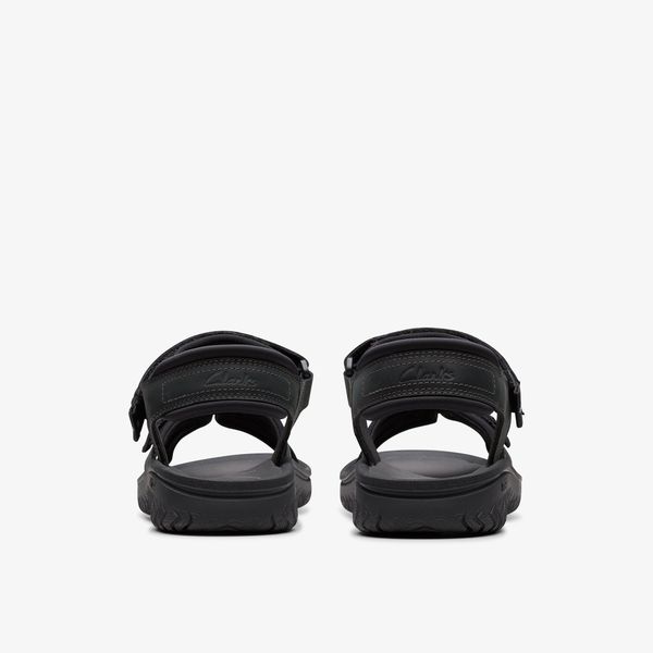 Mens Wesley Shore Black Leather Sandals - Image 5