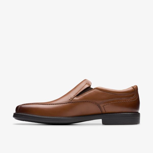 Mens Dresslite Step Dark Tan Leather Loafers - Image 2