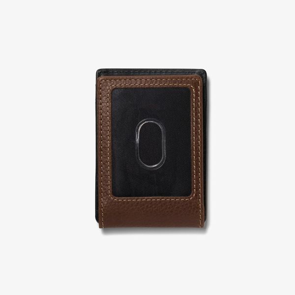 Mens Pebble Wide Money Clip Wallet Brown - Image 2