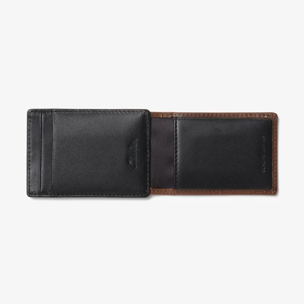 Mens Pebble Wide Money Clip Wallet Brown - Image 3