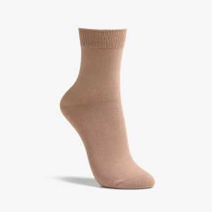 Womens Solid Dress Crew Khaki Socks