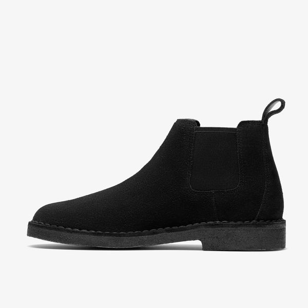 Mens Desert Chelsea Black Suede Boots - Image 2