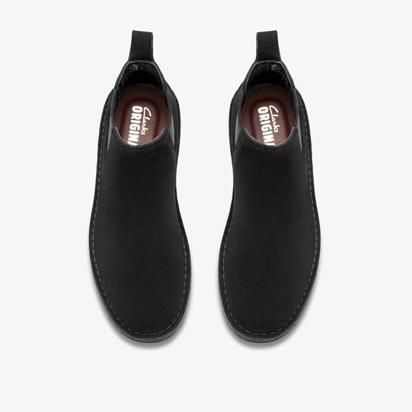 Mens Desert Chelsea Black Suede Boots - Image 6