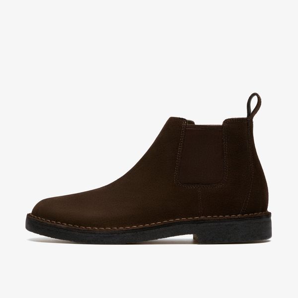 Mens Desert Chelsea Dark Brown Suede Boots - Image 2