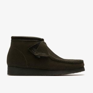 Mens Loden Green Suede Wallabee Boots