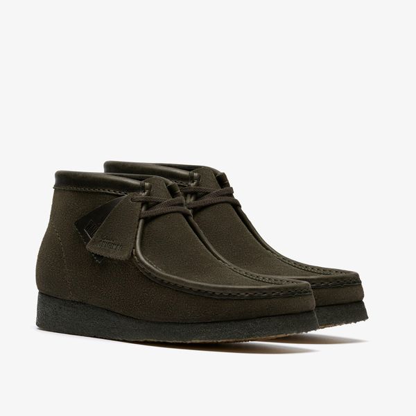 Mens Loden Green Suede Wallabee Boots - Image 4