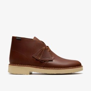 Mens Brown Leather Desert Boot Gore-tex