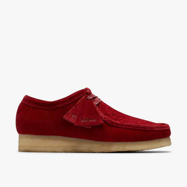 Mens Dark Red Suede Wallabees