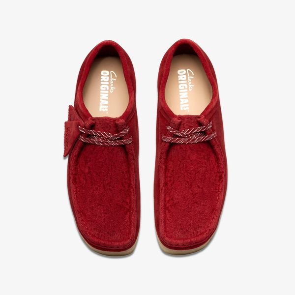 Mens Dark Red Suede Wallabees - Image 6
