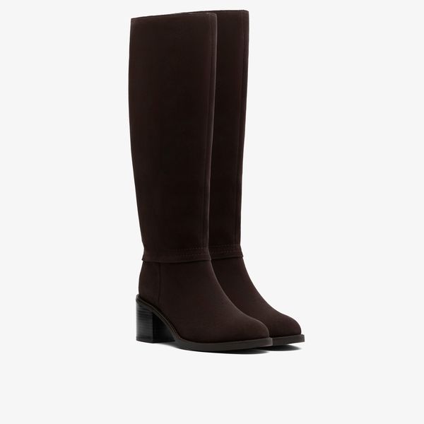 Womens Chamberly Hi Dark Brown Suede Knee High Boots - Image 4
