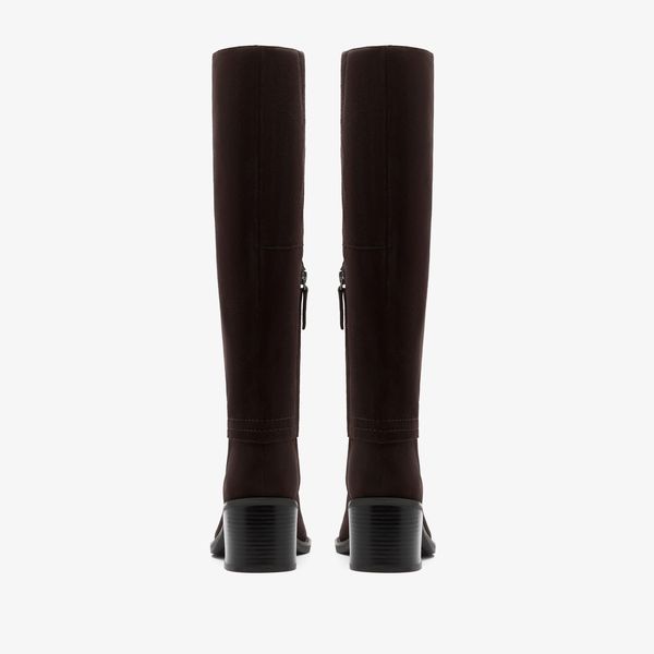 Womens Chamberly Hi Dark Brown Suede Knee High Boots - Image 5