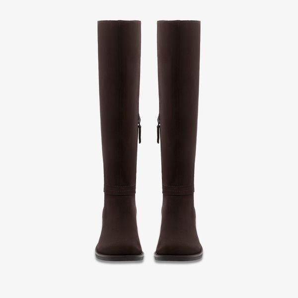 Womens Chamberly Hi Dark Brown Suede Knee High Boots - Image 6