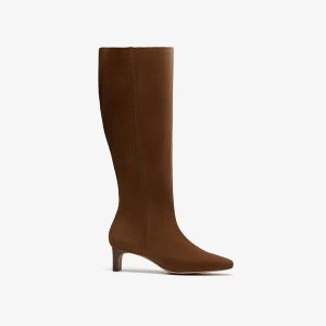Womens Edina Tall Walnut Suede Knee High Boots