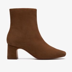 Womens Fernie Zip Walnut Suede Ankle Boots