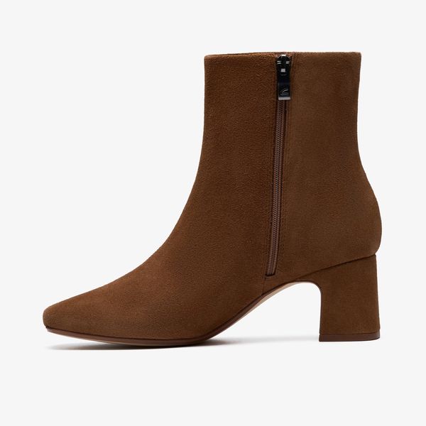 Womens Fernie Zip Walnut Suede Ankle Boots - Image 2