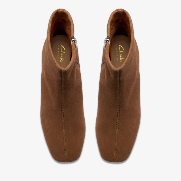 Womens Fernie Zip Walnut Suede Ankle Boots - Image 6