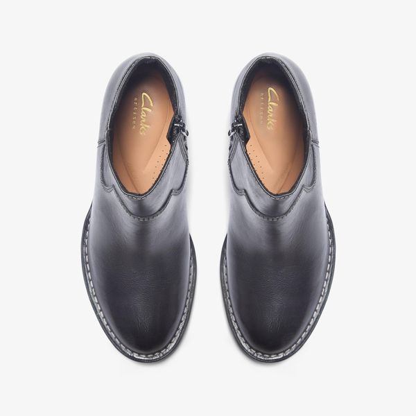 Womens Kastela Top Black Leather Chelsea Boots - Image 6