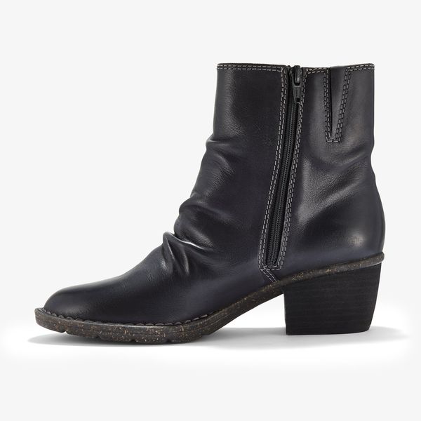 Womens Kastela Zip Black Leather Ankle Boots - Image 2