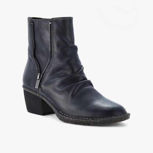 Womens Kastela Zip Black Leather Ankle Boots - Image 4