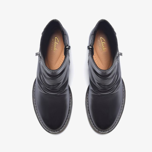 Womens Kastela Zip Black Leather Ankle Boots - Image 6