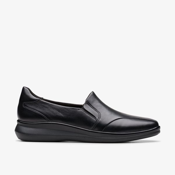 Womens Lynell Edge Black Leather Loafers